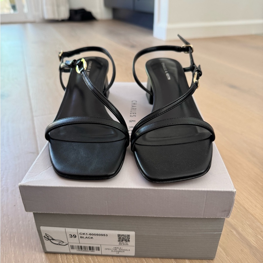 Charles & Keith Black Strappy Heels